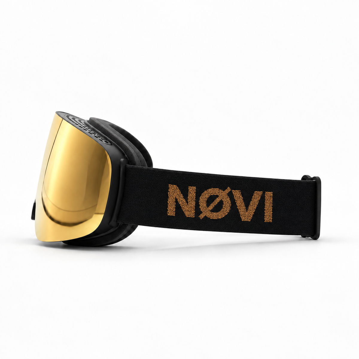 NØVI Skibril | Zwarte band | Gouden lens