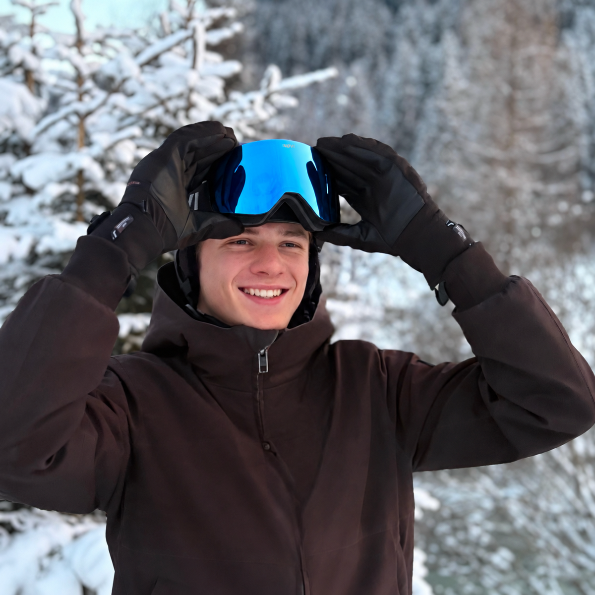 NØVI Skibril | Blauwe band | Blauwe lens